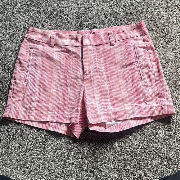 ANA A New Approach Shorts Womens Size 4 Pink Print Twill Flat Shorts Chino - Picture 2 of 9